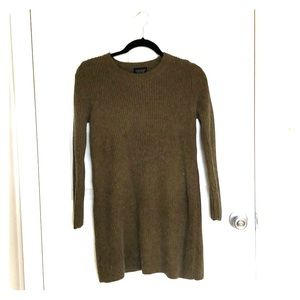 Topshop Olive Green Sweater Dress Size US 2